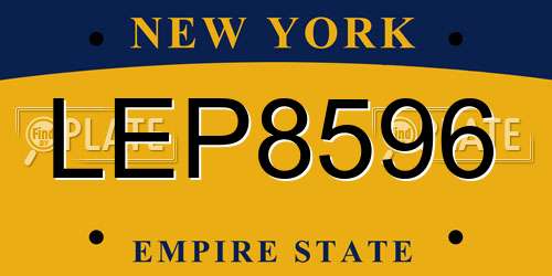 LEP8596 New York License Plate