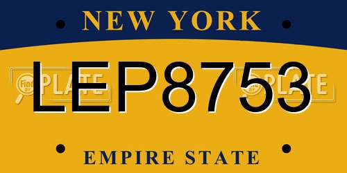 LEP8753 New York License Plate