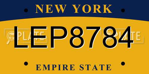 LEP8784 New York License Plate