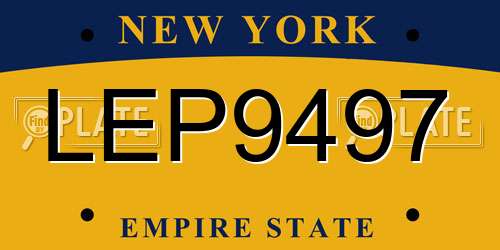 LEP9497 New York License Plate