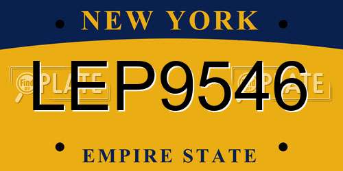 LEP9546 New York License Plate