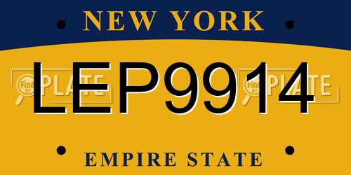 LEP9914 New York License Plate