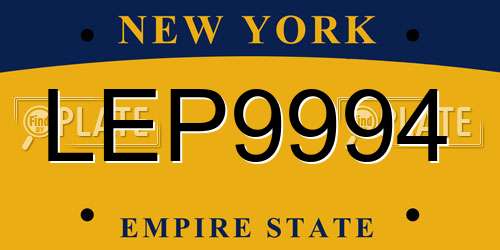 LEP9994 New York License Plate
