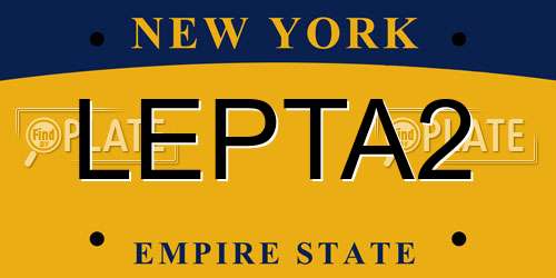 LEPTA2 New York License Plate