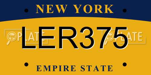 LER375 New York License Plate
