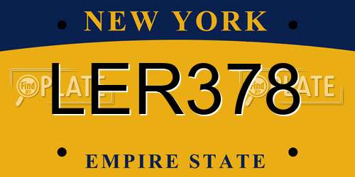 LER378 New York License Plate