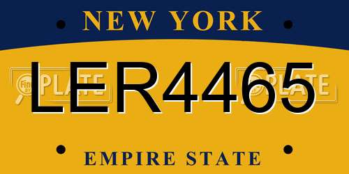 LER4465 New York License Plate