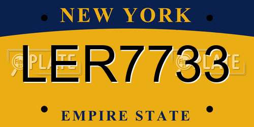 LER7733 New York License Plate