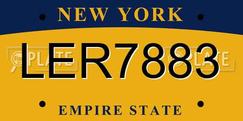 LER7883 New York License Plate