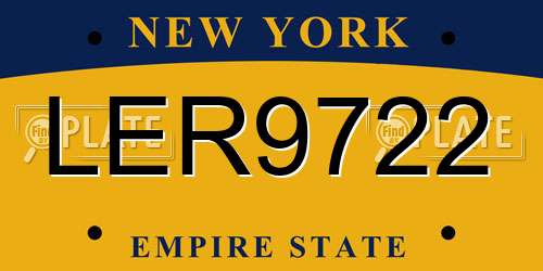 LER9722 New York License Plate