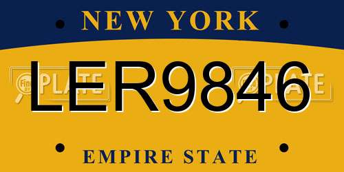 LER9846 New York License Plate