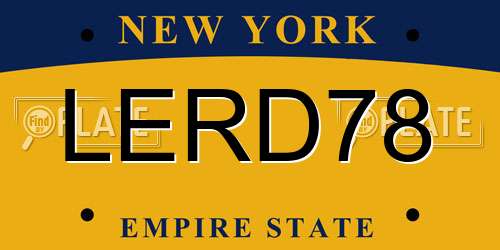 LERD78 New York License Plate