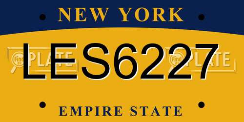 LES6227 New York License Plate