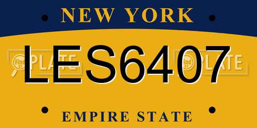 LES6407 New York License Plate