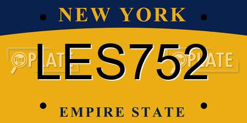 LES752 New York License Plate