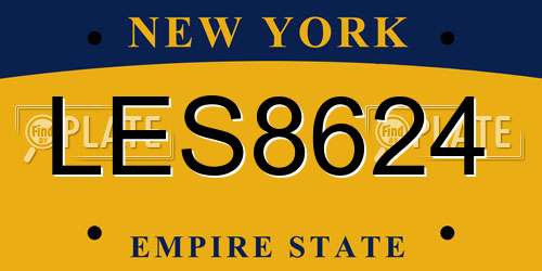 LES8624 New York License Plate