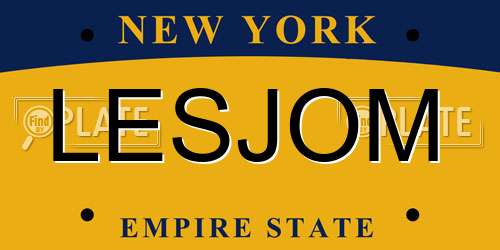 LESJOM New York License Plate