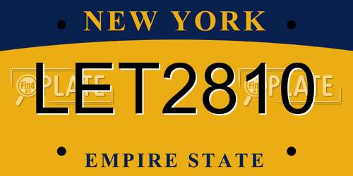 LET2810 New York License Plate