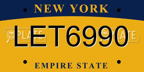 LET6990 New York License Plate