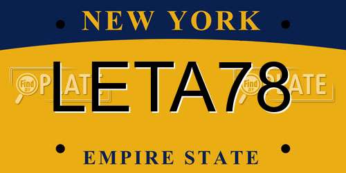 LETA78 New York License Plate