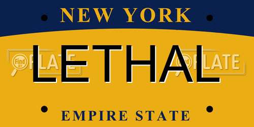 LETHAL New York License Plate