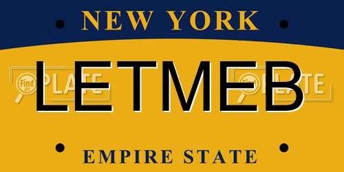 LETMEB New York License Plate