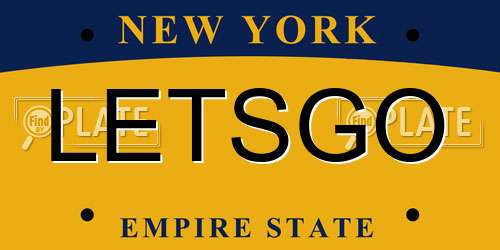 LETSGO New York License Plate