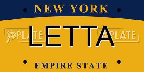 LETTA New York License Plate