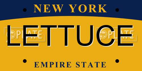 LETTUCE New York License Plate