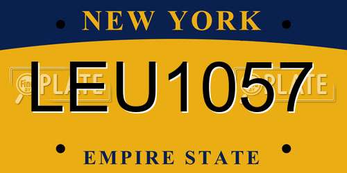 LEU1057 New York License Plate