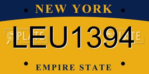 LEU1394 New York License Plate