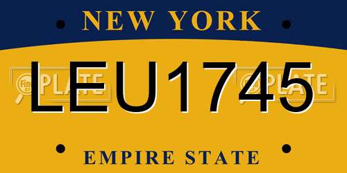 LEU1745 New York License Plate