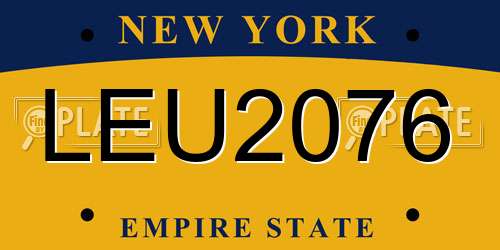 LEU2076 New York License Plate