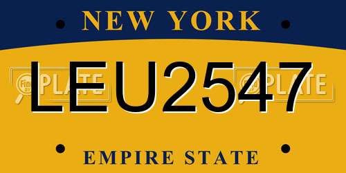 LEU2547 New York License Plate