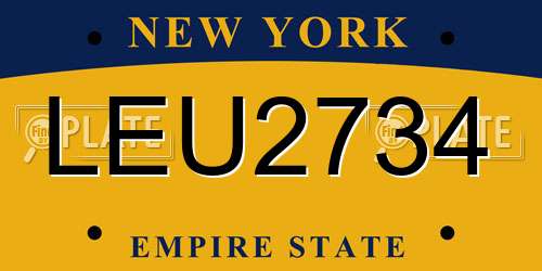 LEU2734 New York License Plate