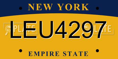 LEU4297 New York License Plate