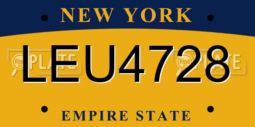 LEU4728 New York License Plate