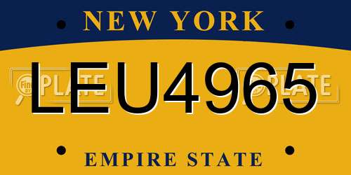 LEU4965 New York License Plate