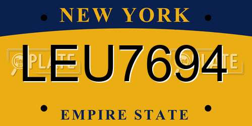 LEU7694 New York License Plate