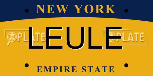 LEULE New York License Plate