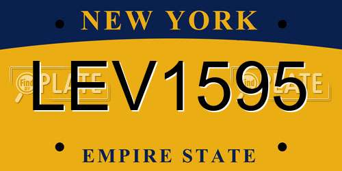 LEV1595 New York License Plate