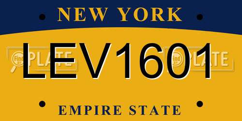 LEV1601 New York License Plate
