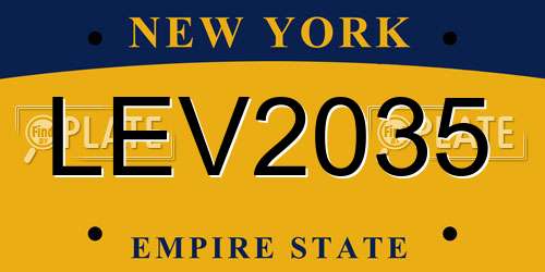 LEV2035 New York License Plate
