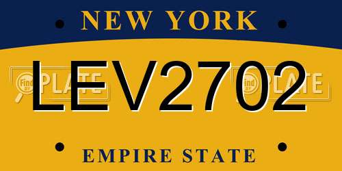 LEV2702 New York License Plate