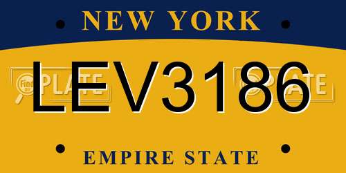 LEV3186 New York License Plate
