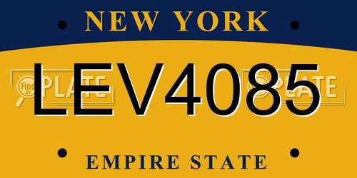 LEV4085 New York License Plate