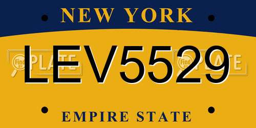 LEV5529 New York License Plate