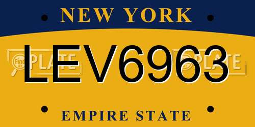 LEV6963 New York License Plate