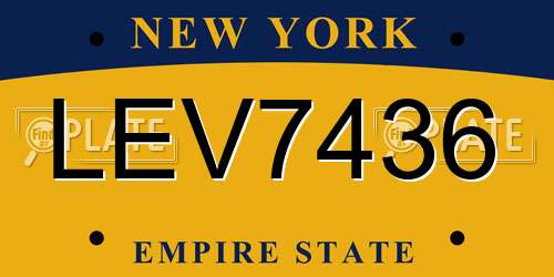 LEV7436 New York License Plate