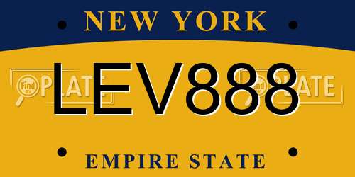 LEV888 New York License Plate